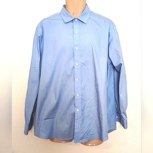 Kenneth Cole Reaction Men's Blue Button Down Slim Fit Shirt
